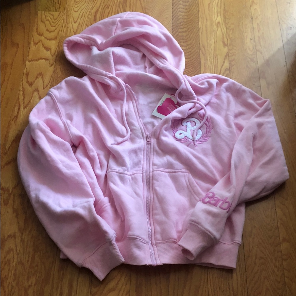 $5 for $25 Barbie Light Pink Hooded Zip Sweatshirt NWT